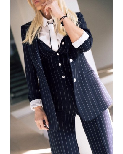 Μπλούζα αμάνικη ριγέ linen look