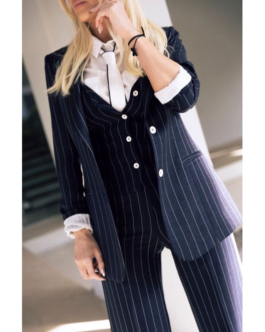 Μπλούζα αμάνικη ριγέ linen look