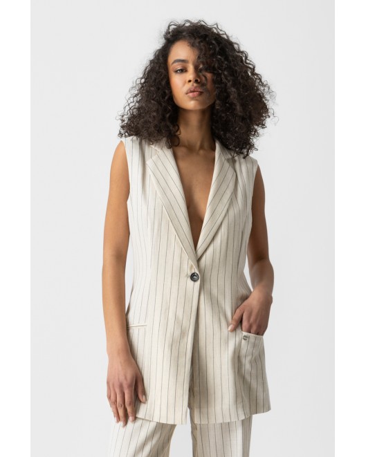 Γιλέκο ριγέ λινάρι Celina