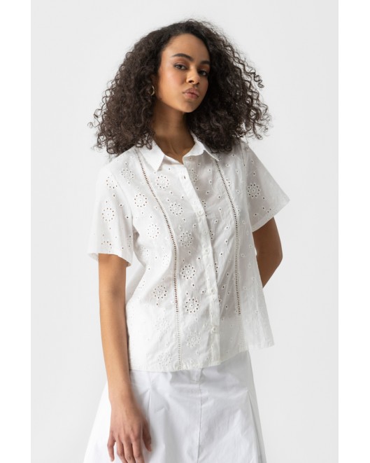 Πουκάμισο Broderie Αζούρ