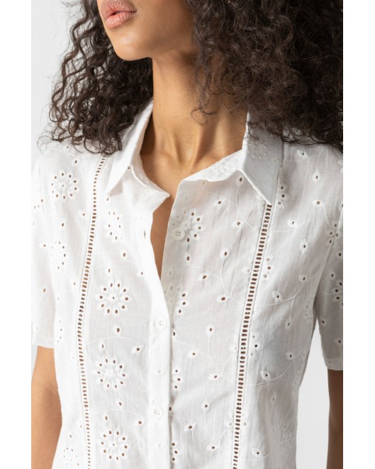 Πουκάμισο Broderie Αζούρ