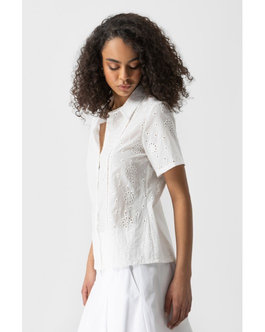 Πουκάμισο Broderie Αζούρ