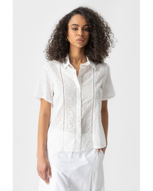 Πουκάμισο Broderie Αζούρ