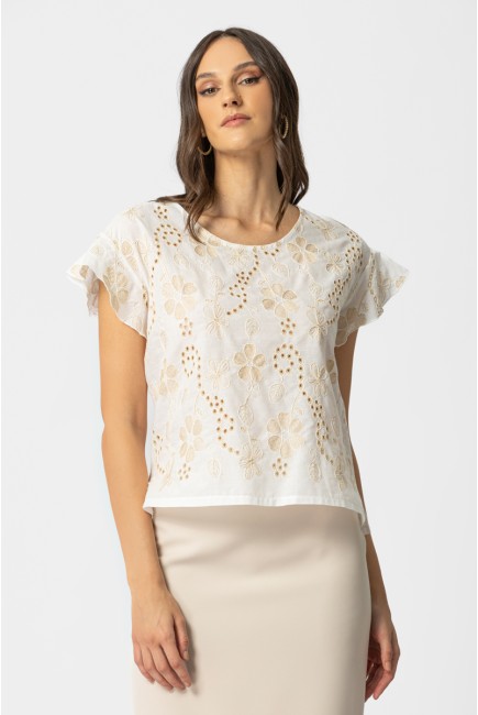 Μπλούζα Cotton Κέντημα