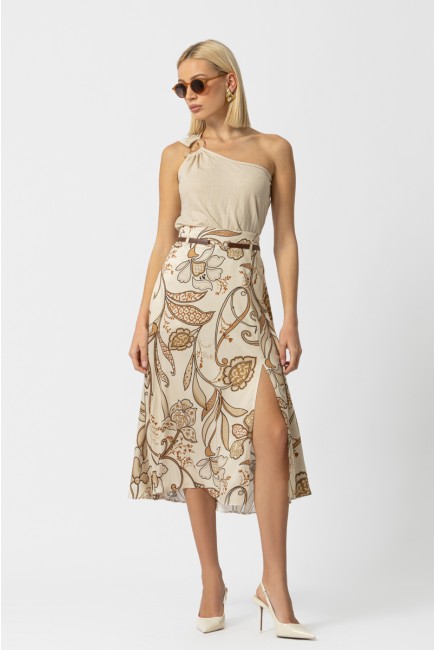 One-shoulder elastic top