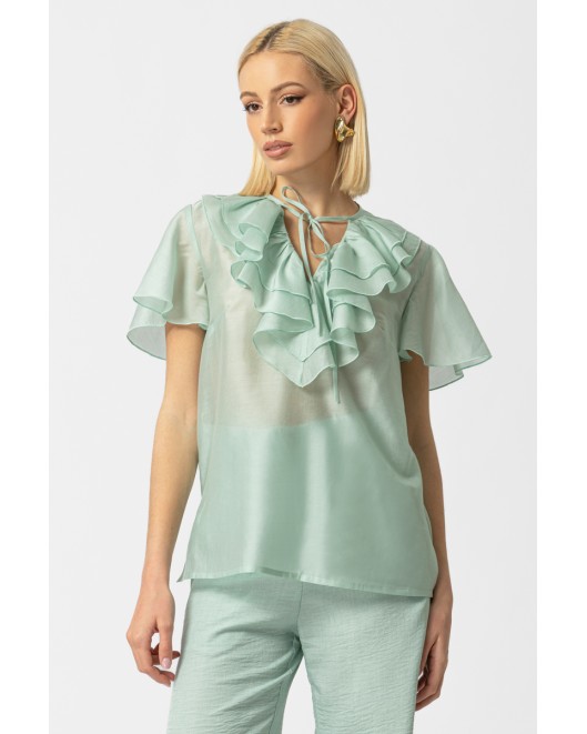 Μπλούζα βολάν Lyocel