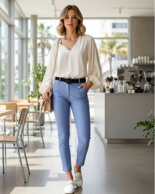 Παντελόνι δερματίνη με ραφές εμπρός