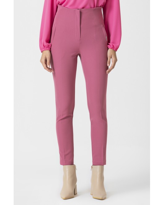 Παντελόνι Muffin ψηλόμεσο σε κρεπ ύφασμα με τσάκιση ΙΣΙΑ ΓΡΑΜΜΗ