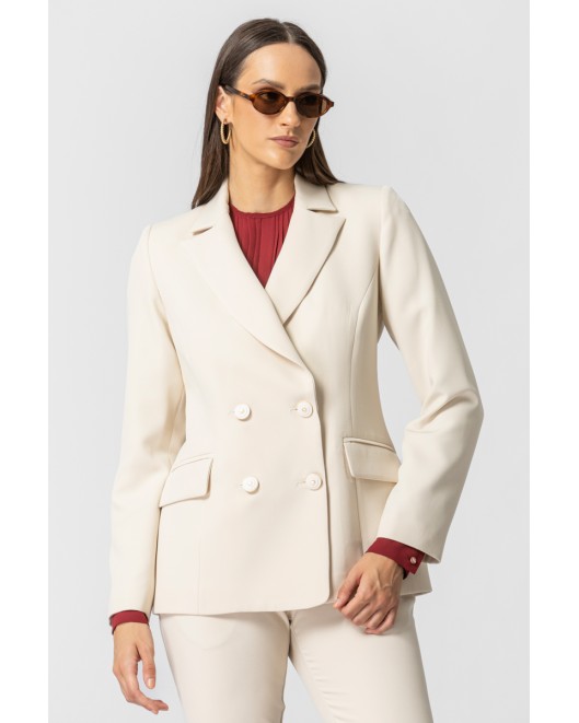 Crepe jacket muffin double buttons SLIM FIT