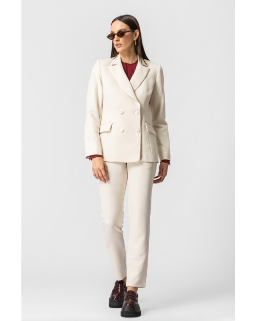 Crepe jacket muffin double buttons SLIM FIT