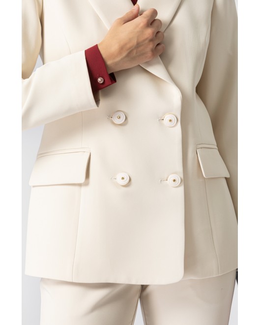 Crepe jacket muffin double buttons SLIM FIT