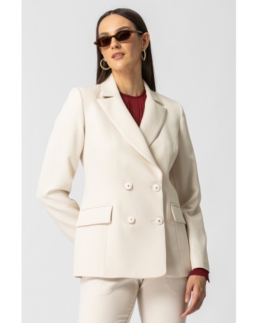 Crepe jacket muffin double buttons SLIM FIT