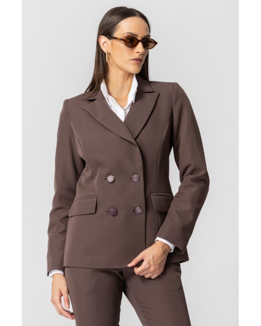 Crepe jacket muffin double buttons SLIM FIT