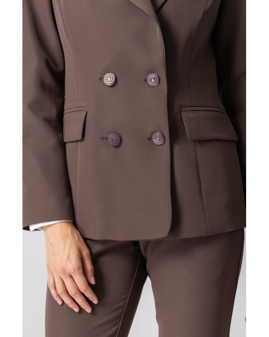 Crepe jacket muffin double buttons SLIM FIT
