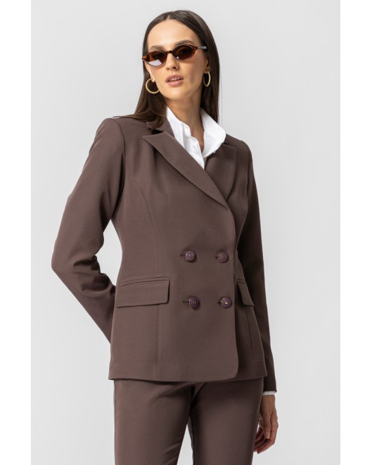 Crepe jacket muffin double buttons SLIM FIT