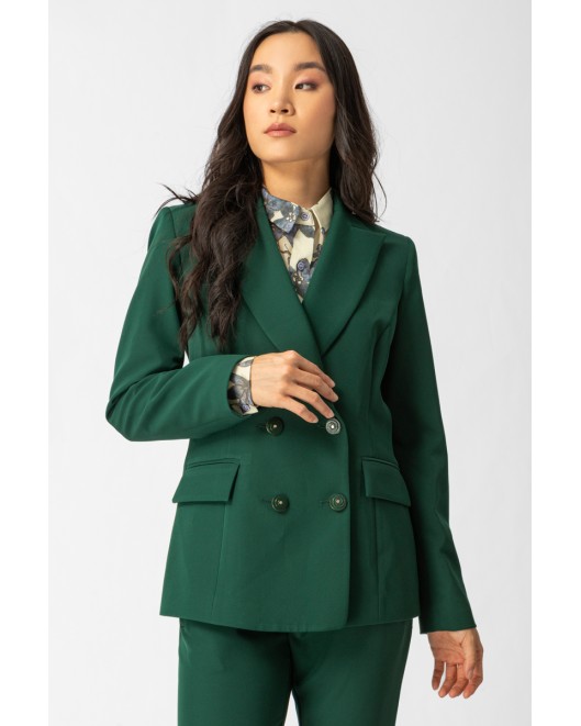 Crepe jacket muffin double buttons SLIM FIT