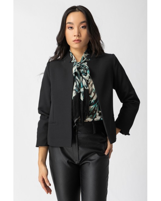 Short jacket crepe elastic Muffin SHORT JACKET