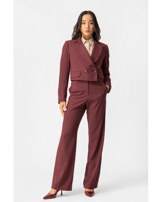 Trousers striped Bordeaux STRAIGHT LINE