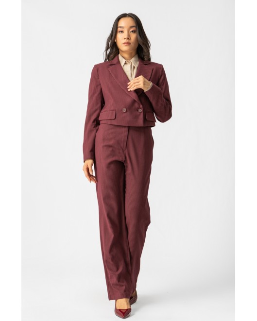 Trousers striped Bordeaux STRAIGHT LINE