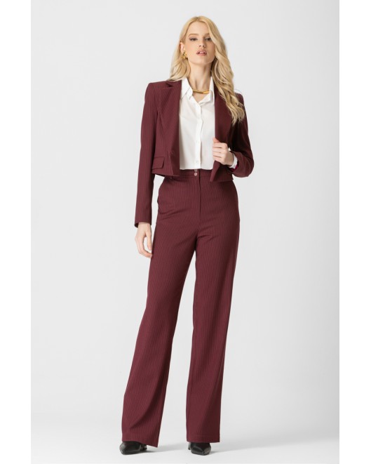 Trousers striped Bordeaux STRAIGHT LINE