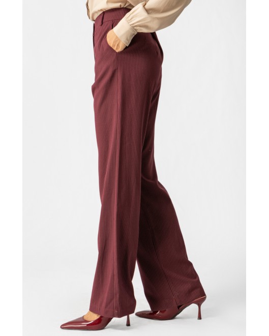 Trousers striped Bordeaux STRAIGHT LINE