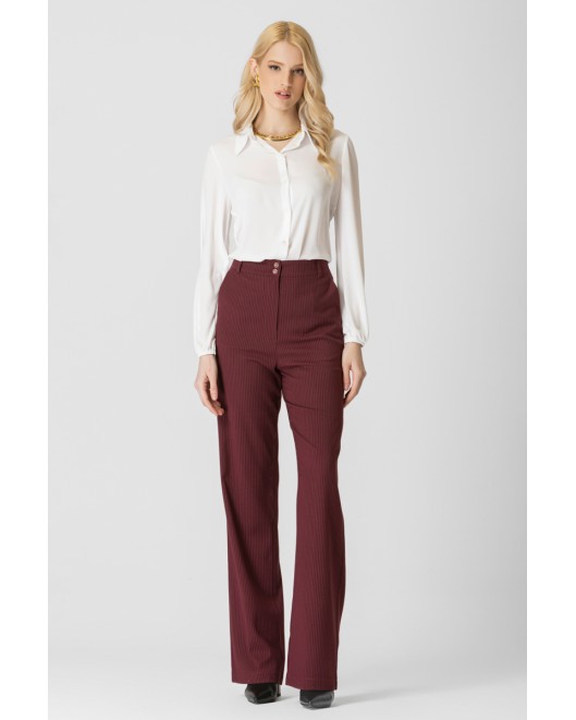 Trousers striped Bordeaux STRAIGHT LINE