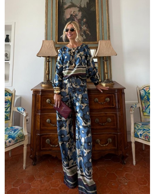 Wide satin trousers Florence COMFORTABLE LINE