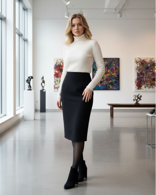 Diagonal elastic skirt Turn MIDI