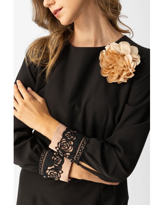 Φόρεμα κρεπ λουλούδι