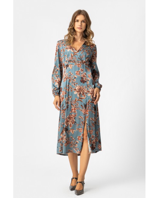 Φόρεμα εμπριμέ σατέν κρουαζέ Jade ΚΡΟΥΑΖΕ