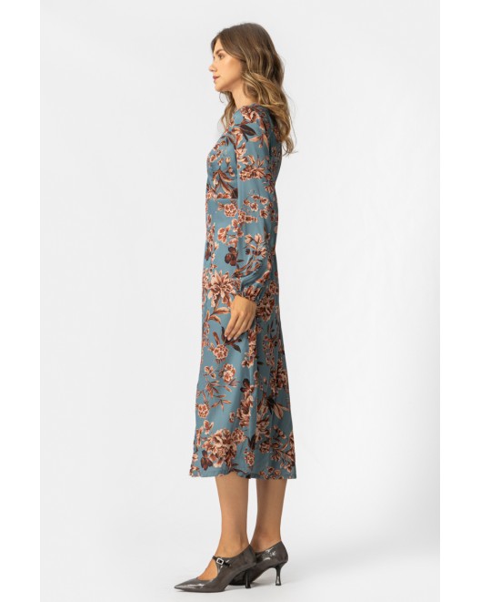 Φόρεμα εμπριμέ σατέν κρουαζέ Jade ΚΡΟΥΑΖΕ