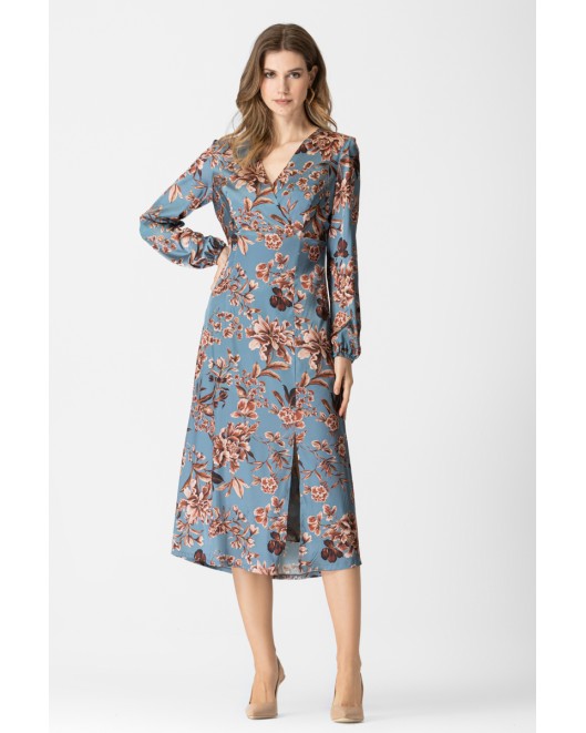 Φόρεμα εμπριμέ σατέν κρουαζέ Jade ΚΡΟΥΑΖΕ