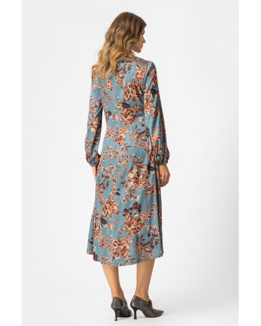 Φόρεμα εμπριμέ σατέν κρουαζέ Jade ΚΡΟΥΑΖΕ