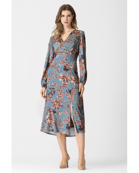 Φόρεμα εμπριμέ σατέν κρουαζέ Jade ΚΡΟΥΑΖΕ