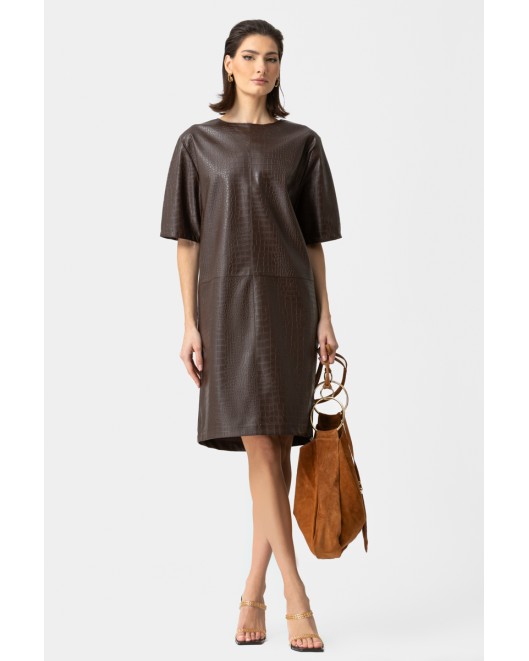 Leather dress Croco COMFORTABLE FIT