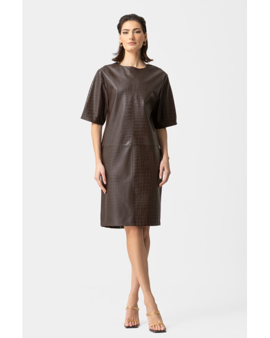 Leather dress Croco COMFORTABLE FIT