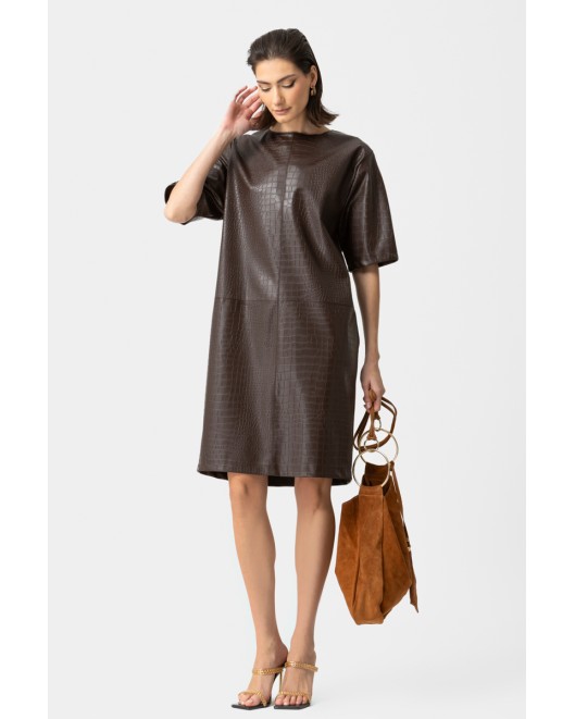 Leather dress Croco COMFORTABLE FIT