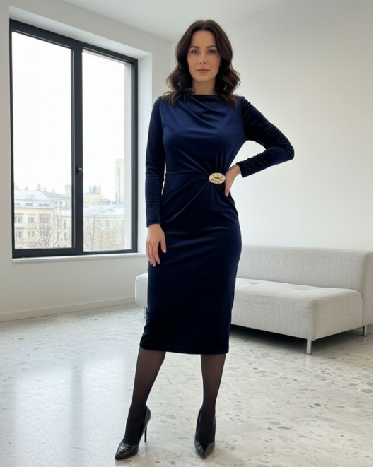 Φόρεμα βελούδο καρφίτσα σούρα