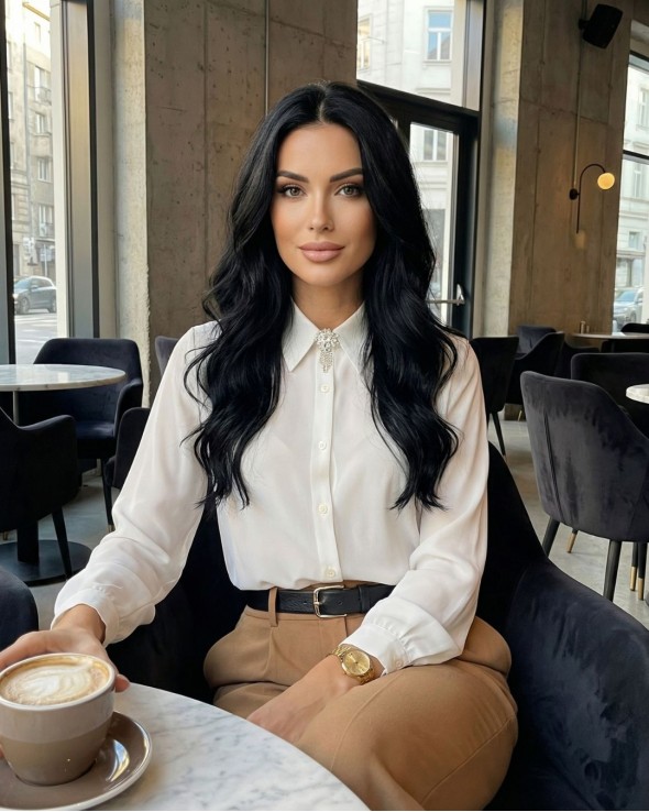 Georgette shirt with pin Georgette shirt with pin