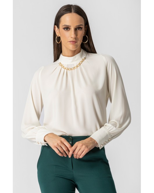 Georgette blouse with chain STRAIGHT LINE