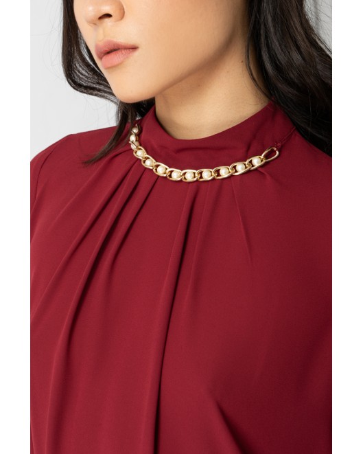 Georgette blouse with chain STRAIGHT LINE
