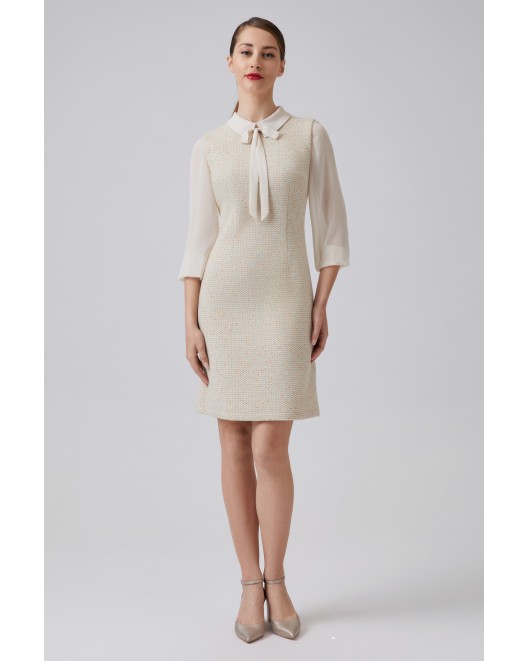Φόρεμα Tweed lurex με διαφάνεια ΙΣΙΑ ΓΡΑΜΜΗ