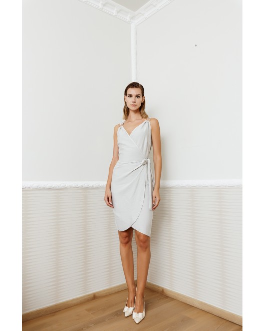 Φόρεμα αμάνικό με δέσιμο στο πλάι ΦΟΡΕΜΑΤΑ