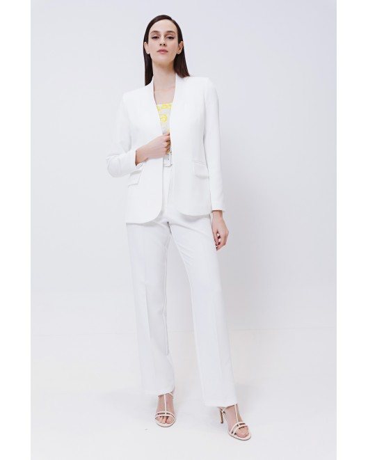 Παντελόνι κρεπ ελαστικό Muffin με ζώνη ντυμένη ΙΣΙΑ ΓΡΑΜΜΗ