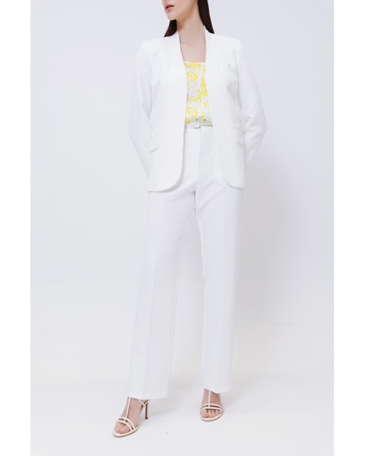 Παντελόνι κρεπ ελαστικό Muffin με ζώνη ντυμένη ΙΣΙΑ ΓΡΑΜΜΗ