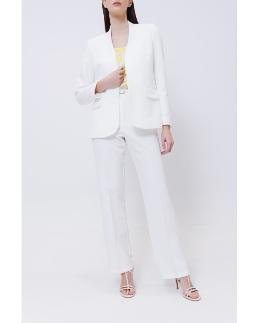 Παντελόνι κρεπ ελαστικό Muffin με ζώνη ντυμένη ΙΣΙΑ ΓΡΑΜΜΗ