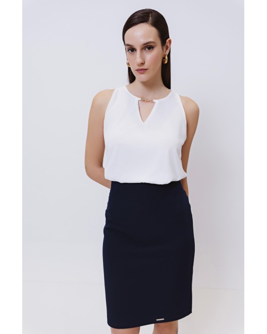 Φούστα κρεπ  ελαστική κλασσική σε ίσια γραμμή ΦΟΥΣΤΕΣ