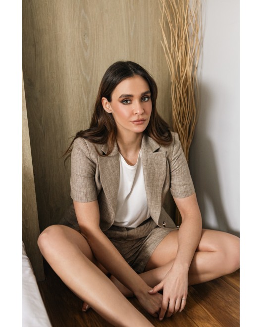 Linen striped jacket SLIM FIT