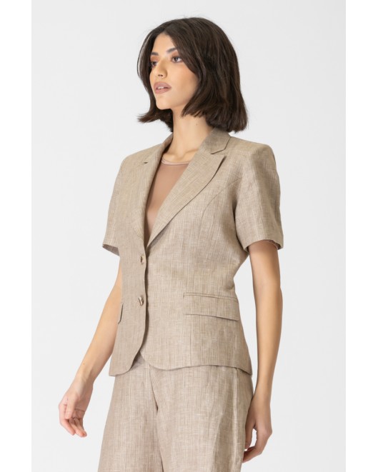 Linen striped jacket SLIM FIT