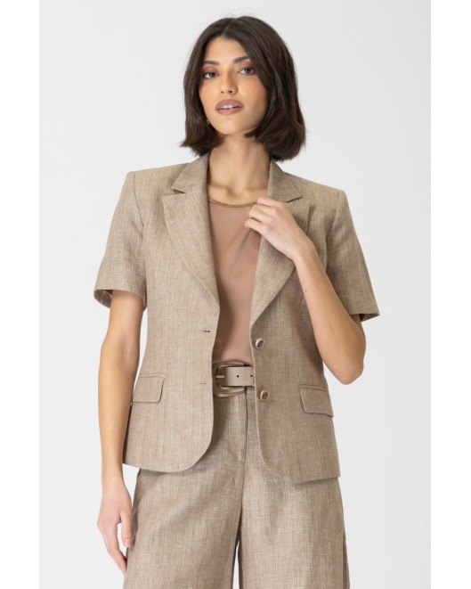 Linen striped jacket SLIM FIT